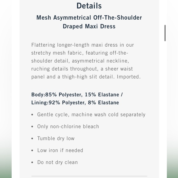 Abercrombie Mesh Asymmetrical Off The Shoulder Maxi Dress - Picture 5 of 15